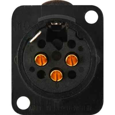 Neutrik NC3FD-L-B-1 3-Pin Female XLR Panel Chassis Mount Connector, Gold Contact