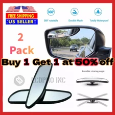 2X Blind Spot Mirror Auto 360° Wide Angle Convex Rear Side View Car Truck SUV