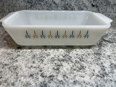 Vintage #441 Anchor Hocking Fire King Candle Glow 1 Qt. Loaf/Bread Pan Dish -USA