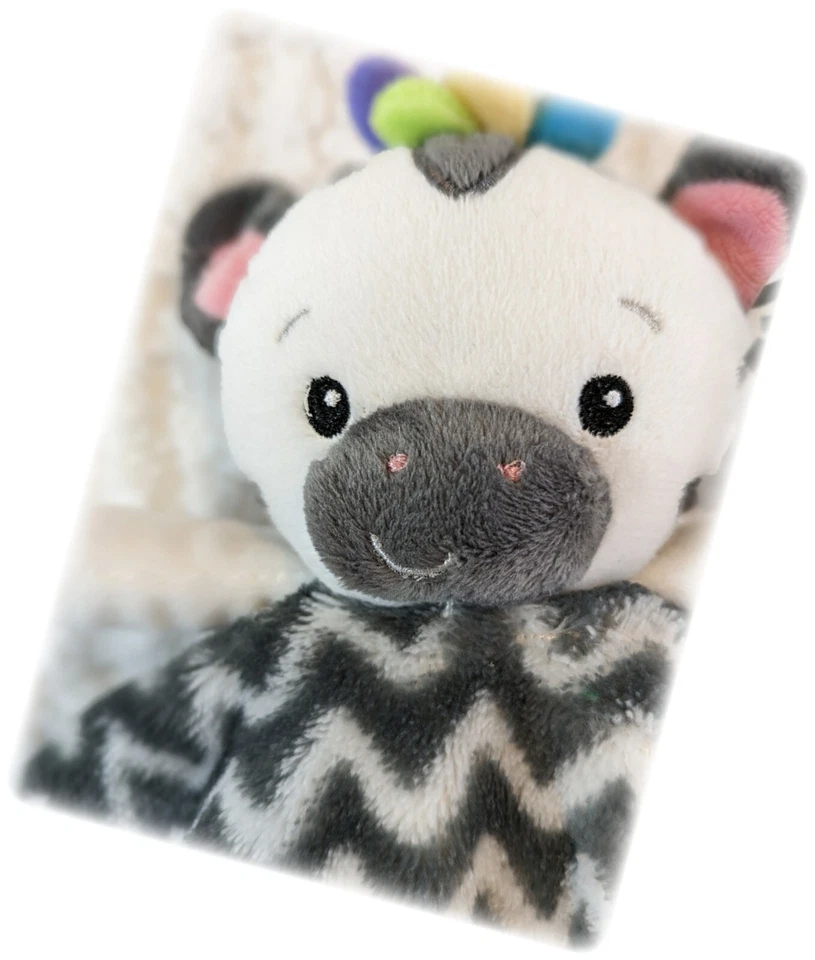 Baby Einstein First Discovers 毛绒斑马 Lovey 毛毯 — 第 2/4 张图片