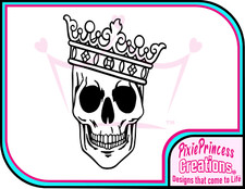 Skull O Vinyl Sticker Wall Horror Crown Art Home Halloween Goth Laptop Car Decal