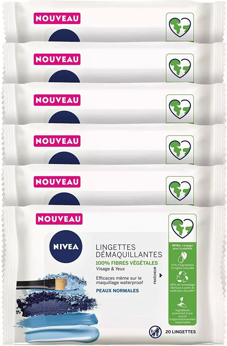 [Neuves] Nivea Lingettes démaquillantes Fraîcheur Peaux Normales lot de 6 paquet