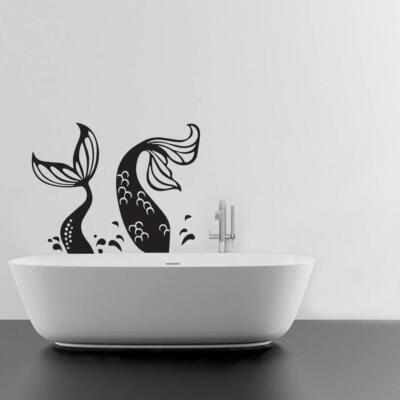 Autocollant Mural Salle De Bain 24 Motifs Bulles Savon - Vinyle Noir - Neuf