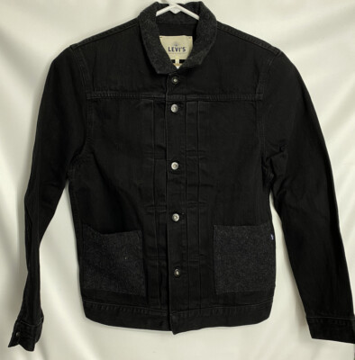 Levi's Made & Crafted Black Denim Trucker Jacket Mens Size 2 Medium M NWT $298