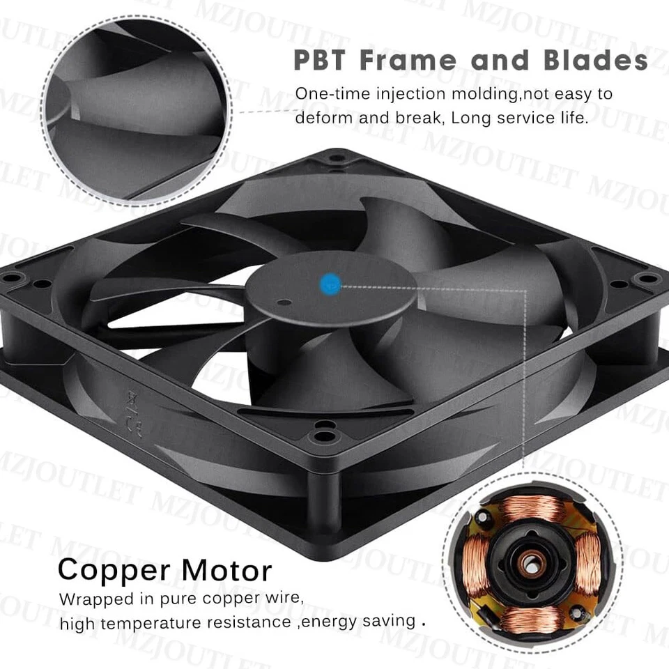 2-in-1-USB Ventilator 140mm Leise PC PC Gehäuselüfter Einstellbare Doppel Lüfter - Bild 4 von 4