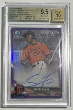 2018 Bowman Chrome Sandro Fabian Purple Refractor AUTO 152/250 BGS 9.5/10 GIANTS