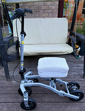 Strideon 4-Wheel Rollator Walker, Adjustable Foldable Seat & Basket Grey/Black