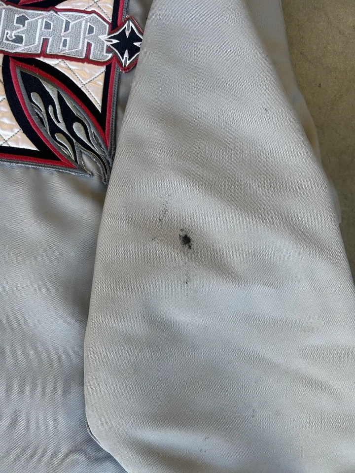 Chaqueta De Colección No Fear Para Hombre Grande Negra Bordada Gran Tamaño Motociclista Grunge Años 90 Foto 3 de 4