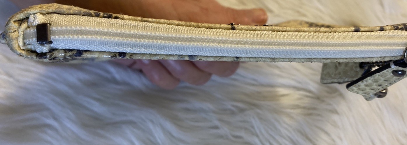 Coach Cream & Silver Colored Python Embossed Leat… - image 9