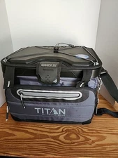 Titan by Arctic Zone 40 Can Collapsible Zipperless Soft Cooler, Black, 23 QT