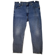 Levi's 505 Jeans Mens 36x30 Blue Regular Fit Straight Leg Stretch Denim Zip Fly