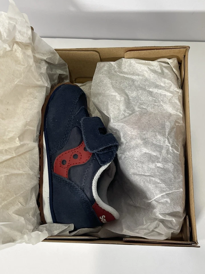 Saucony Baby Jazz HL Toddler Sneakers Navy Red Size 6.5W Wide New In Box - Image 4 of 4