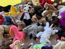 Ty Retired Beanie Babies Lot Plush Toys 1990s Various Animals with Tags