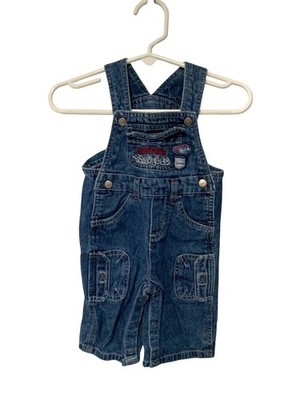 Vintage Faded Glory Baby Infant Size 0 3 months Bib Overalls Denim Jeans Little