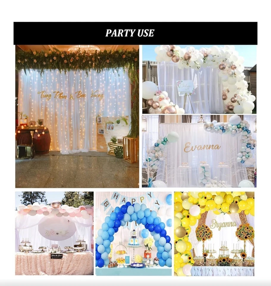 Curva trasera de gasa para bodas baby shower fotografía Foto 3 de 4