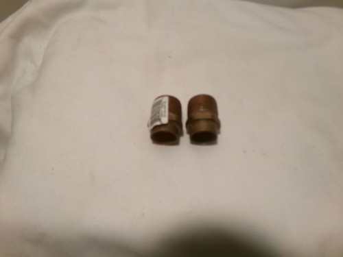 2 Copper Male Adapters 1/2" Sweat - New Old Stock
