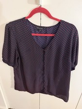Banana Republic Women's Blouse. Blue With Red dots. Size M