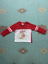 Vintage 70s long sleeve graphic t shirt Garfield football hike kids toddler 18M