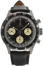 Vintage Baylor 1079 Reverse Panda Men's Chronograph Wristwatch Landeron 349