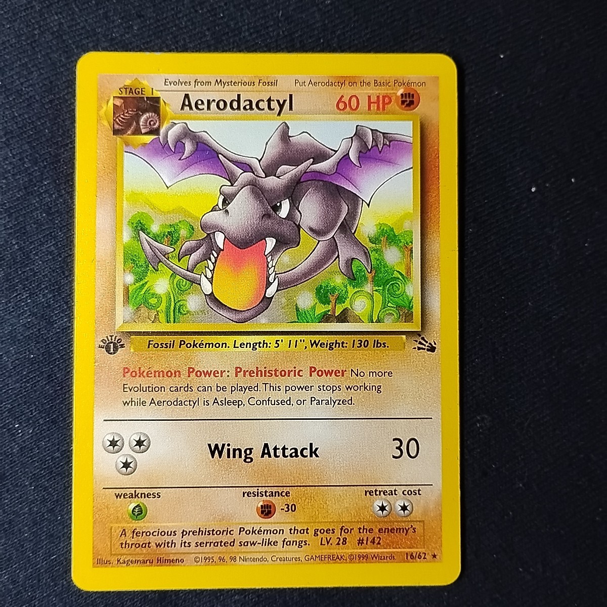 Pokémon TCG Aerodactyl Fossil 16/62 1st Edition Non Holo Rare NM