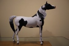 New Breyer Arabian Mold to Flashy Black Tobiano Half Arabian! Handsome Guy !!