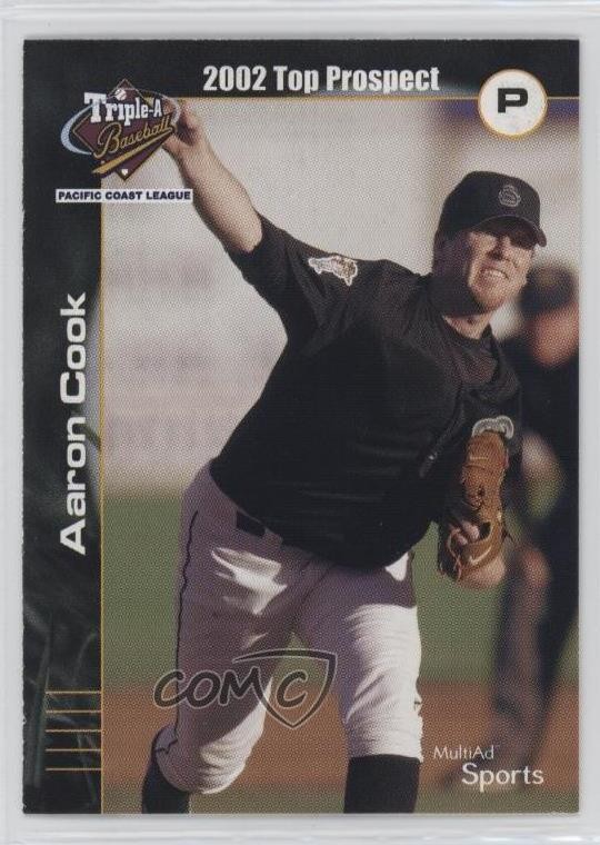 2002 MultiAd Sports Pacific Coast League Top Prospects Aaron Cook Rookie RC 0q3
