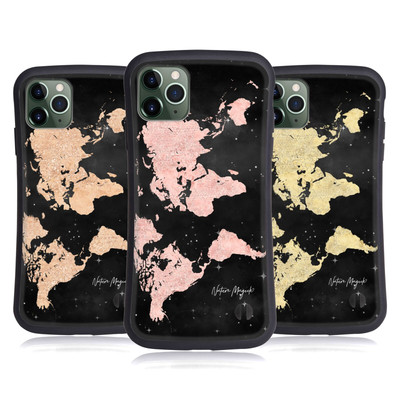 NATURE MAGICK WORLD MAP ROSE GOLD GLITTER HYBRID HUELLE FÜR APPLE iPHONES HANDYS