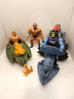Vintage 80s 1983 MOTU He-Man Action Figures and Vehicles Lot Rubber Heads