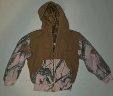 Outdoor Habitat Pink Camo Hooded Lined Jacket/Coat 100 Cotton Shell Size 2T EUC