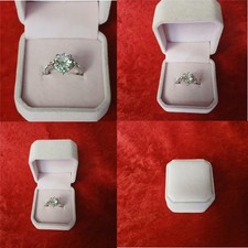 WOMENS 925 SPARKLING STERLING SILVER CZ ENGAGEMENT RING SIZE 6 U.S. WITH BOX