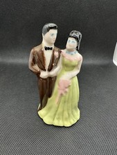 Vintage 50's Chalkware Bride Groom Wedding Cake Topper