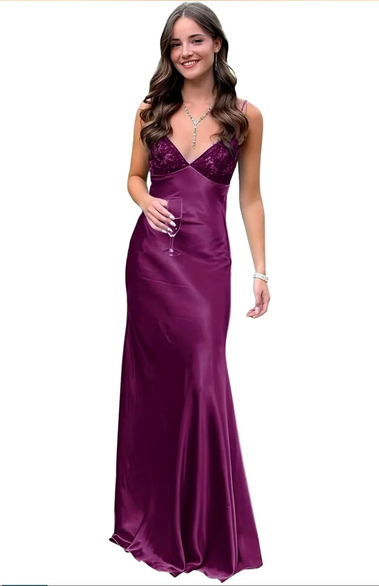 Satin Purple Bridesmaid Dresses for sale | eBay