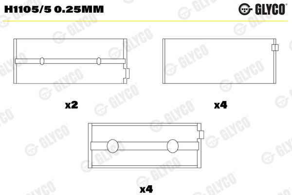 Glyco Kurbelwellenlager FüR Ford Focus Turnier DNW 1.8 Turbo Di/Tddi Transit-image