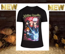 Jujutsu Kaisen Men Graphic Print Tee Shirt, Size 3XL  (54/56) Black