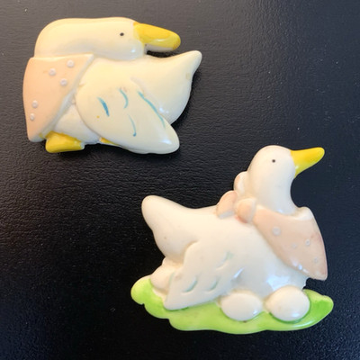 mother duck fridge magnet set Spring Easter Country Cottage bird eggs vintage