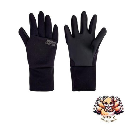 NEW AbuGarcia Long Cuff Full Finger NP Gloves Black Size L Neoprene Cold Weather