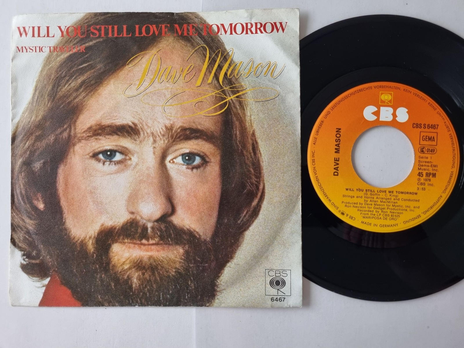 Dave Mason - Will You Still Love Me Tomorrow 7'' Vinyl Germany
