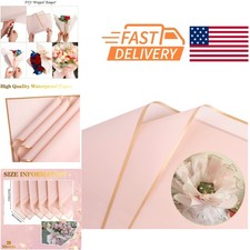 20 Sheets Pink Flower Wrapping Paper Waterproof for DIY Crafts and Gifts