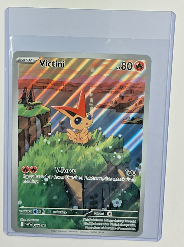 Pokemon Black Bolt & White Flare Jumbo VICTINI Oversized Black Star Promo #208