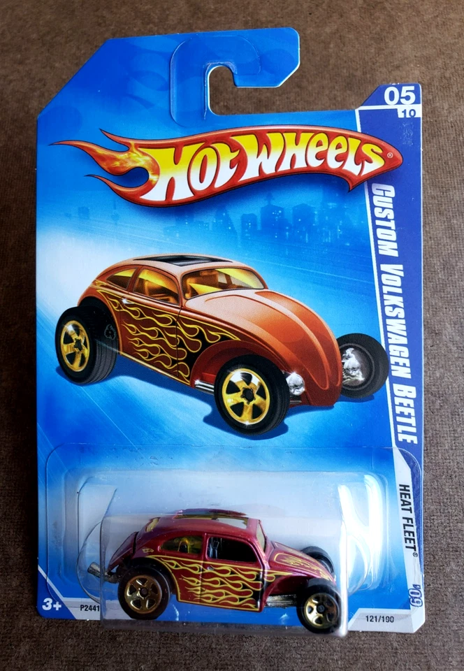 Volkswagen Beetle 2009 Hot Wheels personalizado flota térmica roja serie '09 #121/190 1:64 Foto 2 de 4