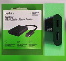 Belkin USB-C Audio + Charge Splitter Adapter - Black  charger split usbc