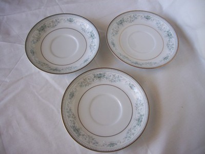 3 Vintage Noritake China Nippon Toki Kaisha Noble 2600 Floral Gold Trim Saucers