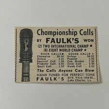 Faulk's Championship Calls Lake Charles LA 1965 Magazine Ad SAH4-S3