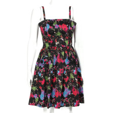 BETSEY JOHNSON Vtg Floral Fit Flare Sleeveless Pin up Floral Dress sz 2 /465