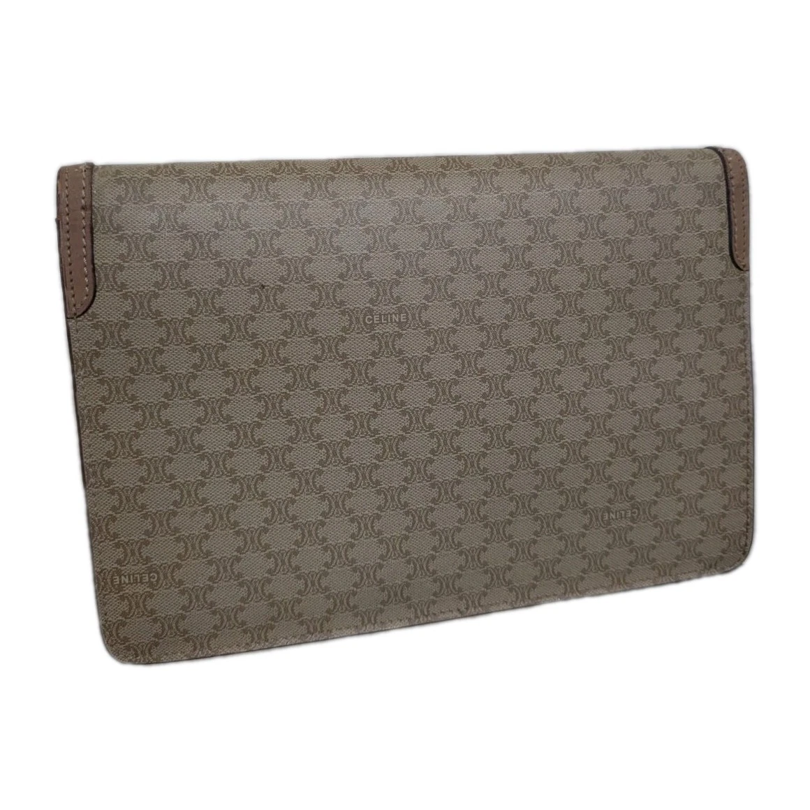 Borsa pochette originale vintage CELINE Macadam Triomphe Blason beige