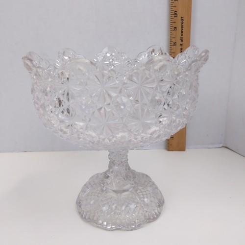 Antique EAPG American Glass Compote Dish Trinket Candy Bowl Daisy Button - Picture 2 of 8