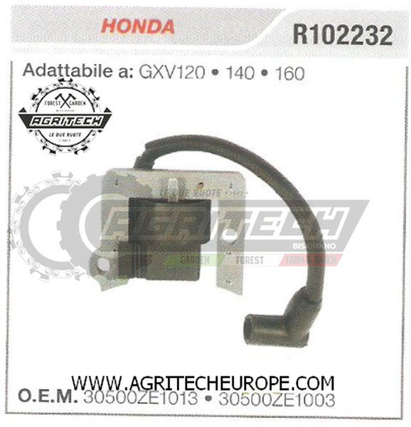 Bobina Accensione Honda 30500ZE1013 per Motopompe e Motozappe GX160