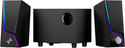 Computer Speakers with Subwoofer, 2.1 Hi-Fi PC Speakers System with 6 Lighting M