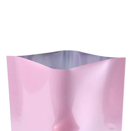 100 Stück flache glänzende doppelseitige rosa metallic oben offen Beauty Probe Creme Beutel - Bild 3 von 5