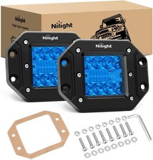 Nilight Flush Mount Led Light Pods 6 Color 2pcs 42w Upgraded Spot Flood Light